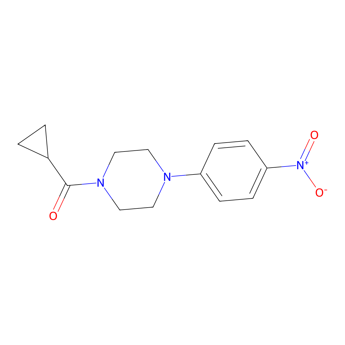 1-(Cyclopropylcarbonyl)-4-{4-nitrophenyl}piperazine molecular structure, CAS 545346-69-8