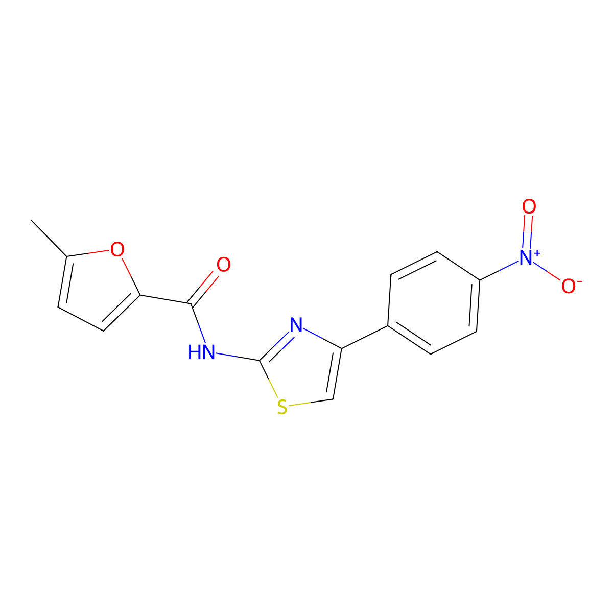 5-methyl-N-[4-(4-nitrophenyl)-1,3-thiazol-2-yl]furan-2-carboxamide molecular structure, CAS 545346-80-3