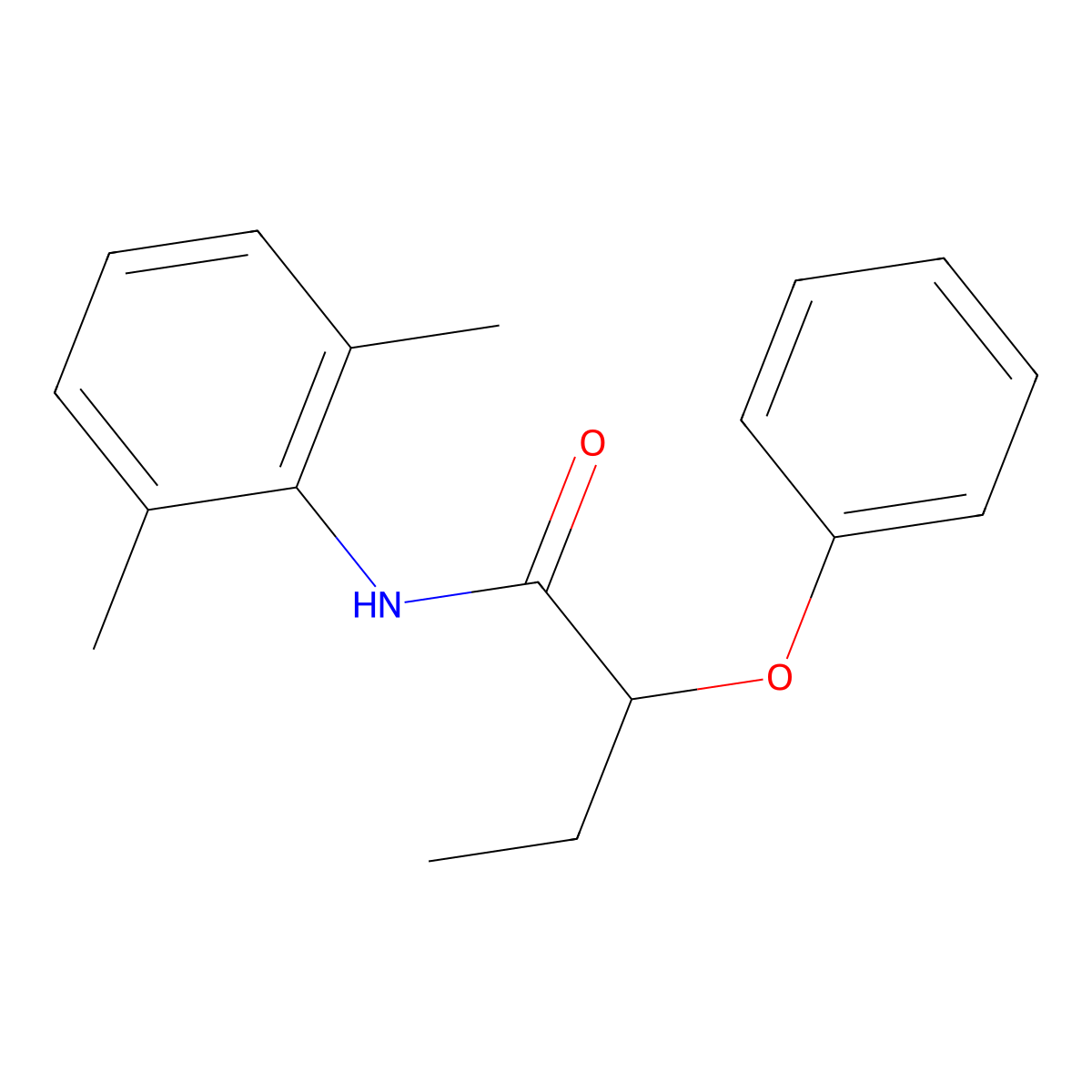 N-(2,6-dimethylphenyl)-2-phenoxybutanamide molecular structure, CAS 545346-88-1
