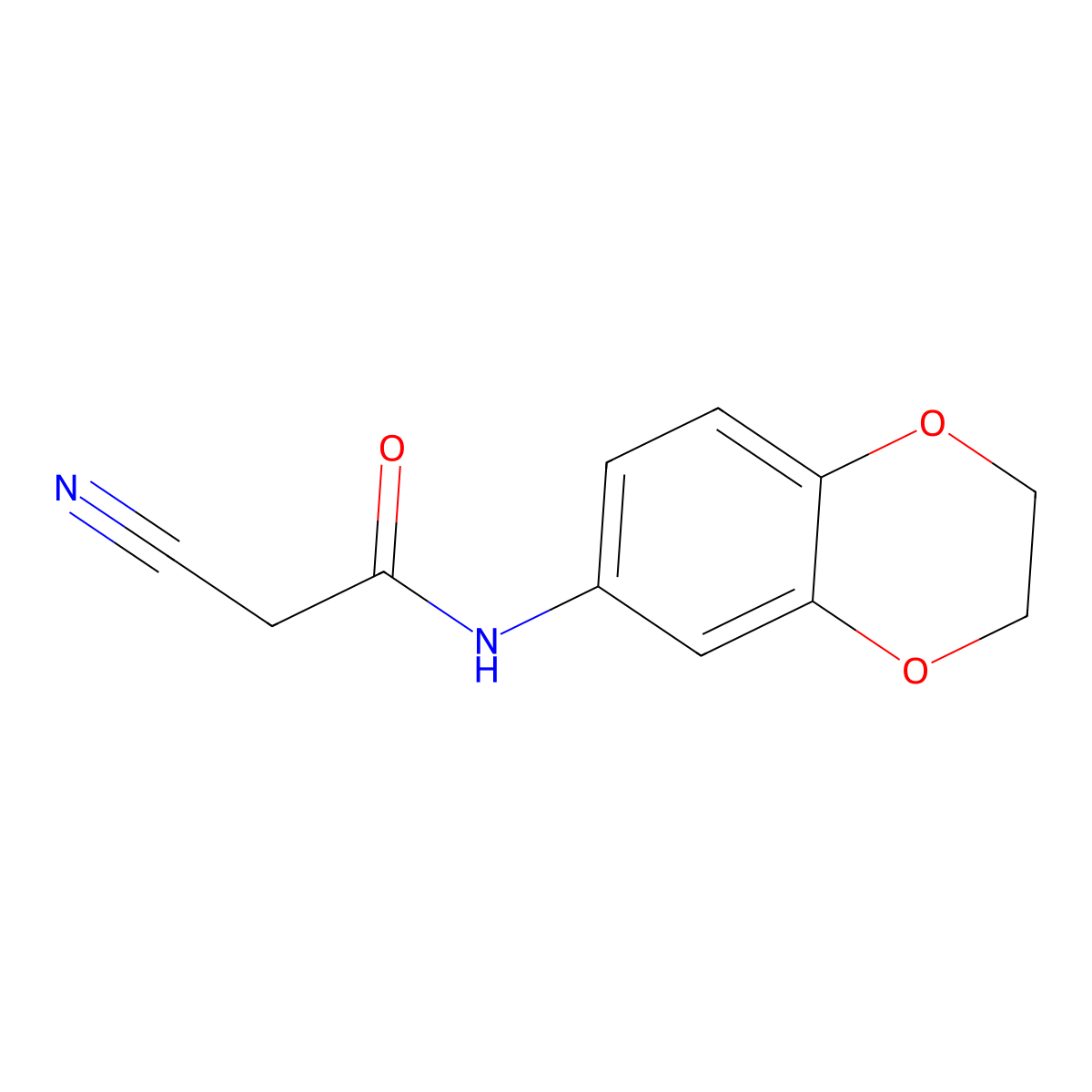 2-cyano-N-(2,3-dihydro-1,4-benzodioxin-6-yl)acetamide molecular structure, CAS 545347-56-6