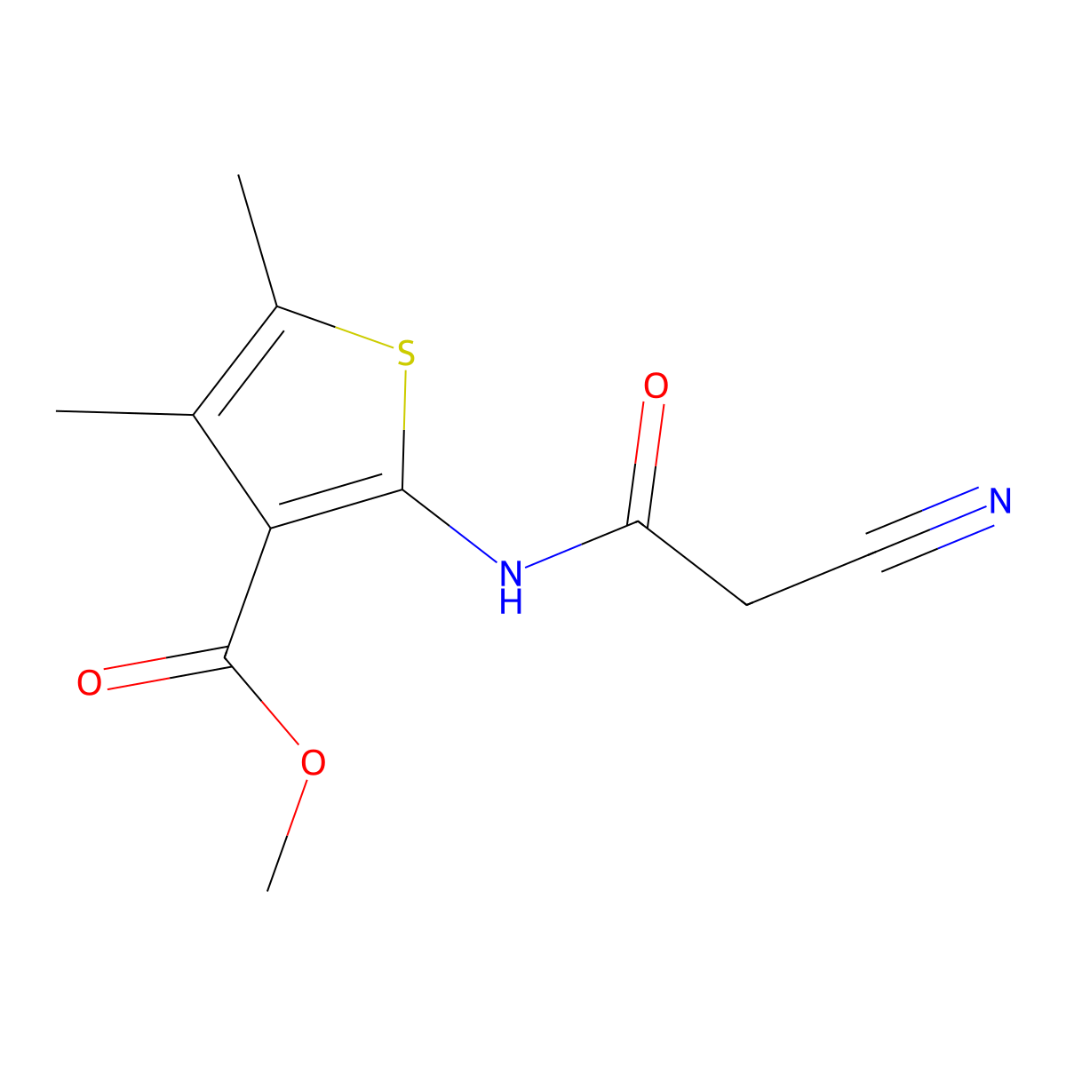 Methyl 2-[(cyanoacetyl)amino]-4,5-dimethylthiophene-3-carboxylate molecular structure, CAS 545347-86-2