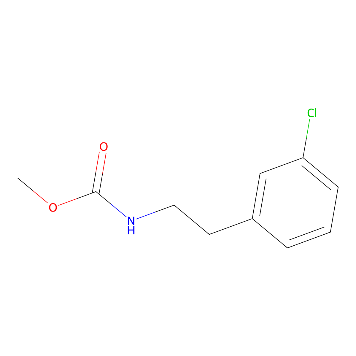 Methyl (3-chlorophenethyl)carbamate molecular structure, CAS 545348-56-9