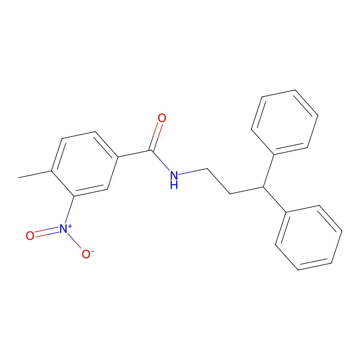 N-(3,3-Diphenylpropyl)-4-methyl-3-nitrobenzamide molecular structure, CAS 545348-99-0