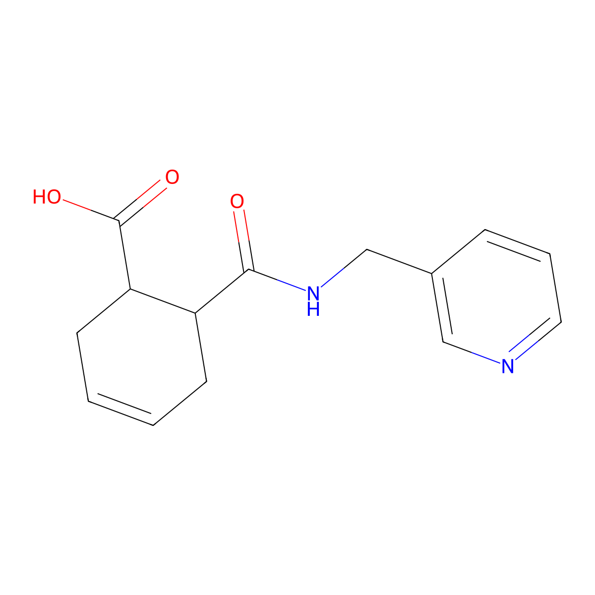 6-[(Pyridin-3-ylmethyl)-carbamoyl]-cyclohex-3-enecarboxylic acid molecular structure, CAS 545349-20-0