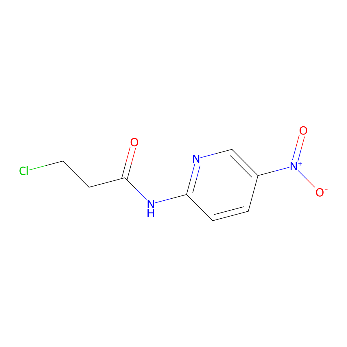 3-chloro-N-(5-nitropyridin-2-yl)propanamide molecular structure, CAS 545349-40-4