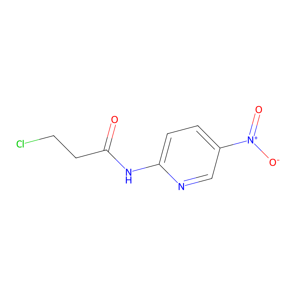 3-chloro-N-(5-nitropyridin-2-yl)propanamide molecular structure, CAS 545349-40-4