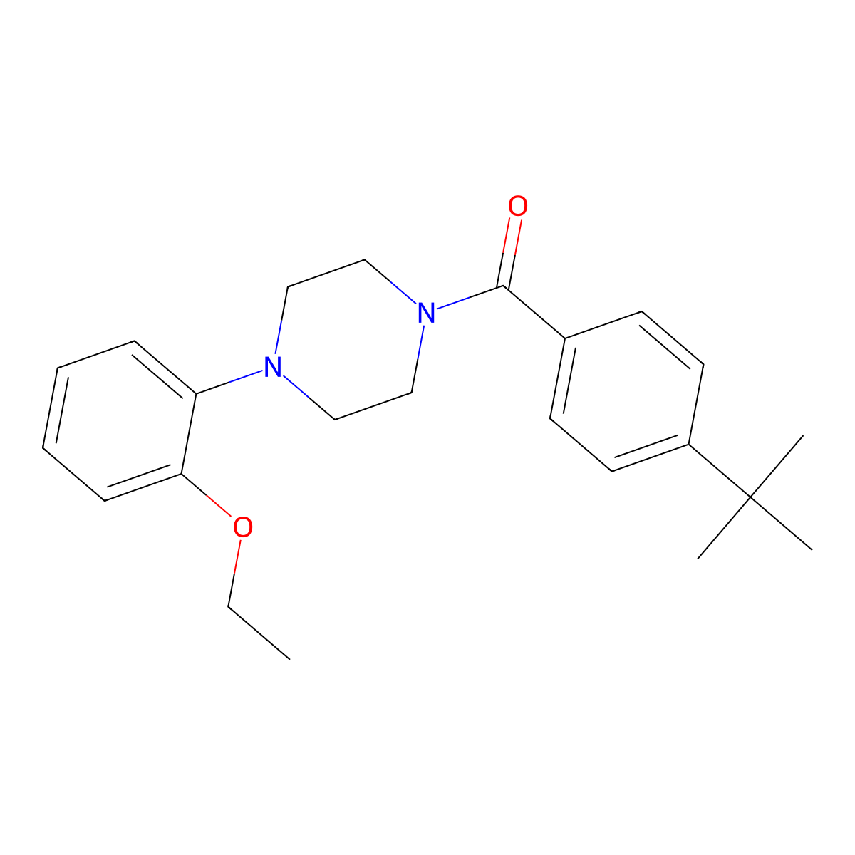 (4-Tert-butylphenyl)-[4-(2-ethoxyphenyl)piperazin-1-yl]methanone molecular structure, CAS 545349-44-8