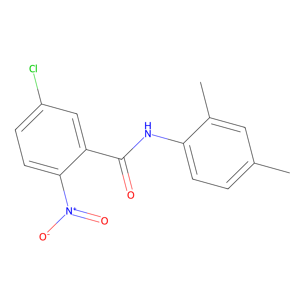 5-chloro-N-(2,4-dimethylphenyl)-2-nitrobenzamide molecular structure, CAS 545349-46-0