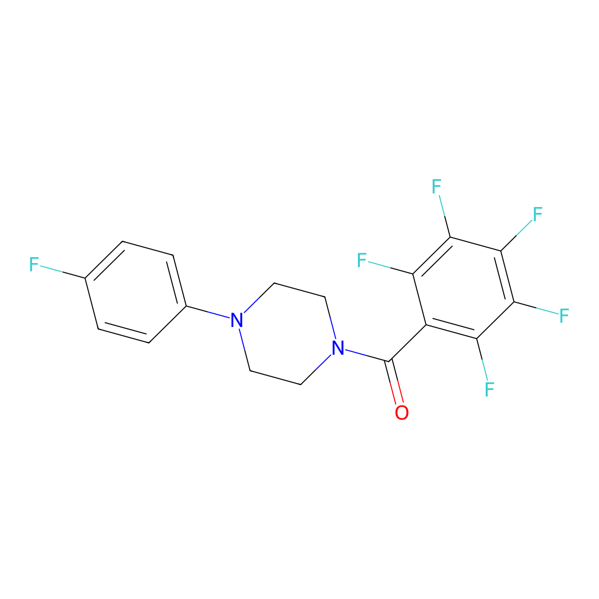 [4-(4-Fluorophenyl)piperazin-1-yl]-(2,3,4,5,6-pentafluorophenyl)methanone molecular structure, CAS 545349-95-9