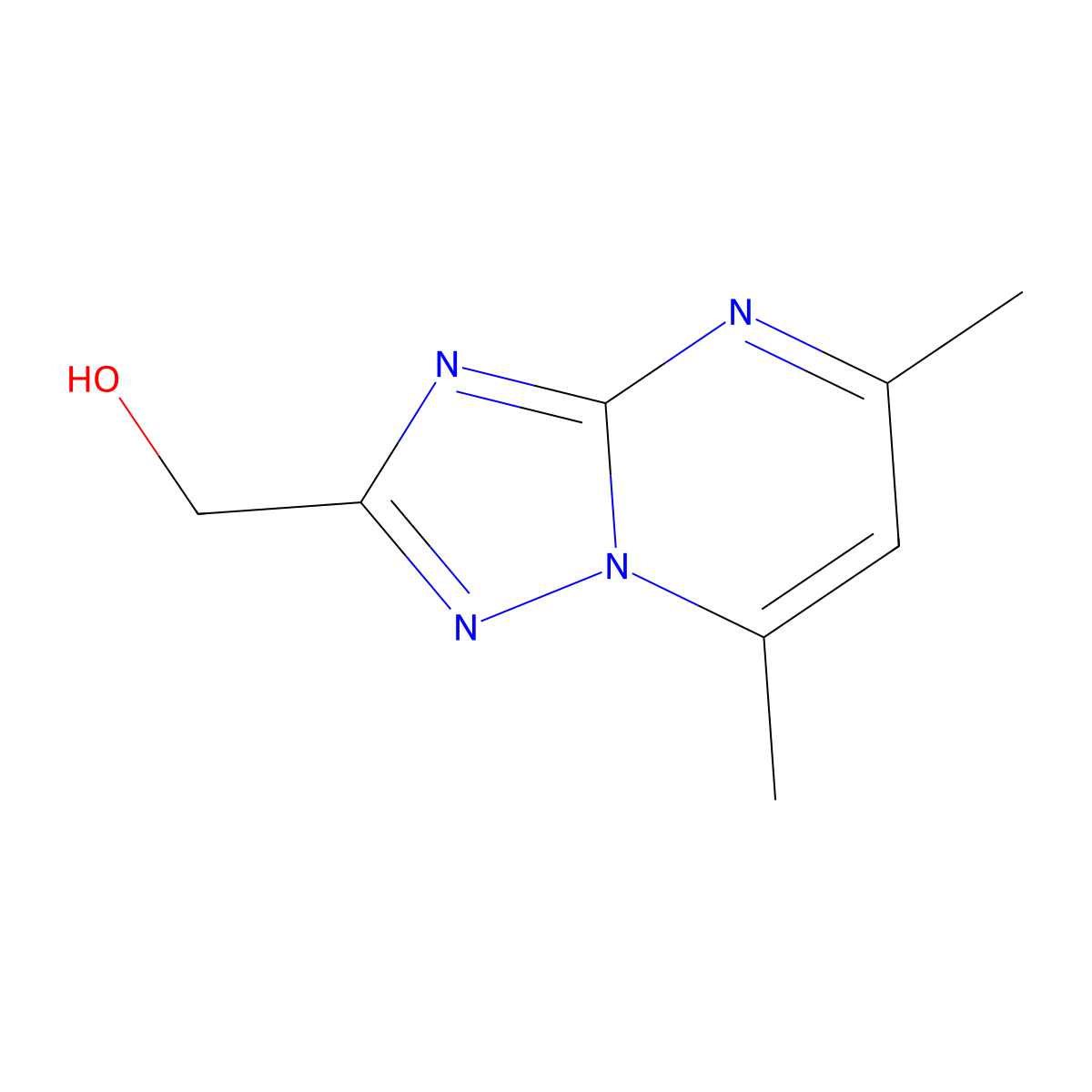 (5,7-Dimethyl-[1,2,4]triazolo[1,5-a]pyrimidin-2-yl)methanol molecular structure, CAS 54535-00-1