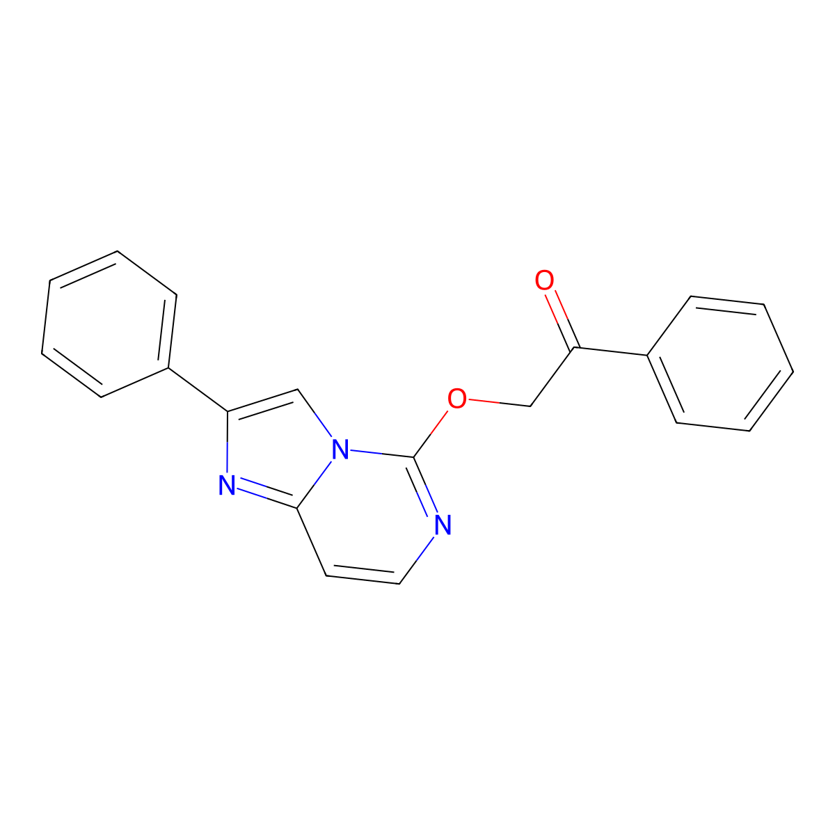 1-Phenyl-2-[(2-phenylimidazo[1,2-c]pyrimidin-5-yl)oxy]ethan-1-one molecular structure, CAS 54535-55-6