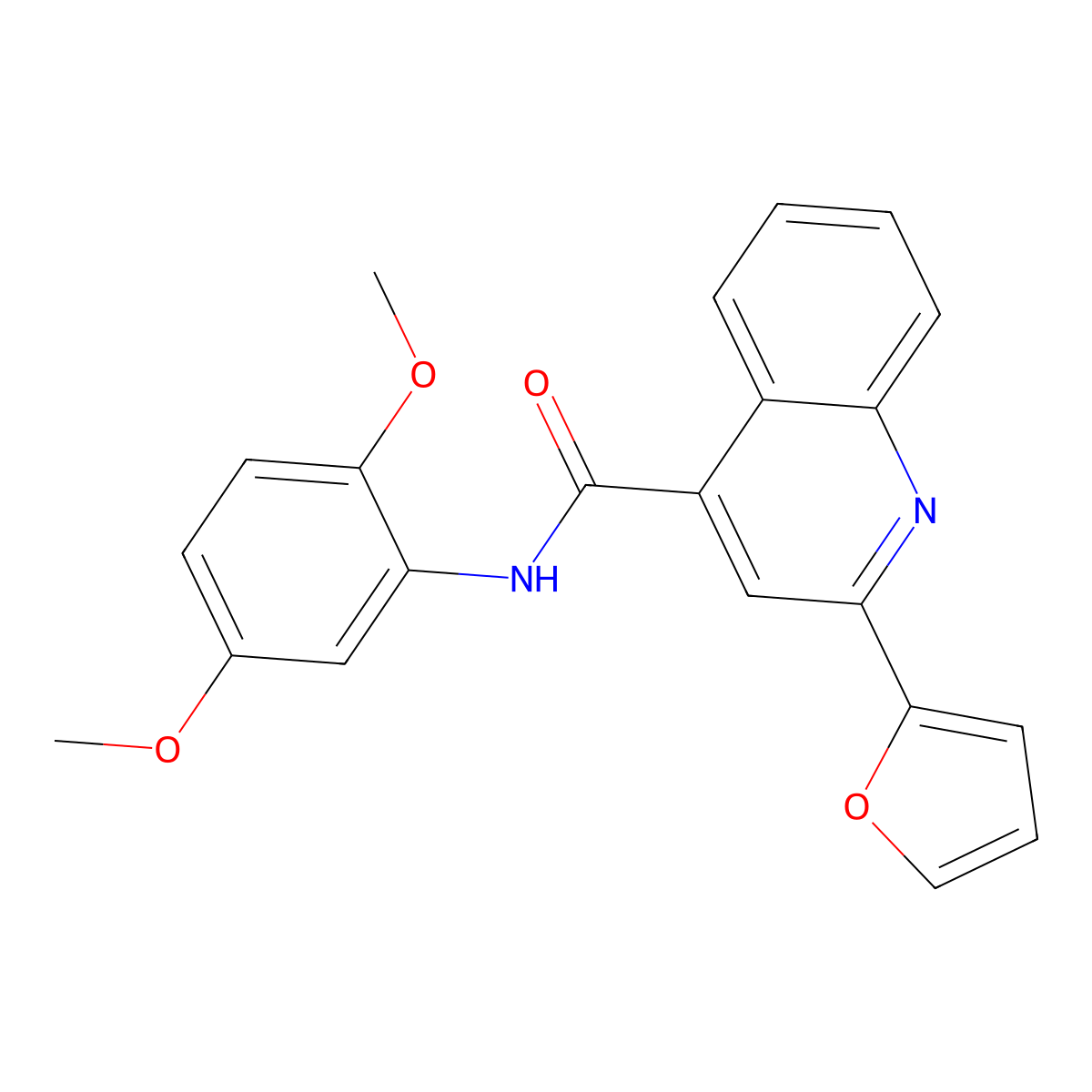 N-(2,5-dimethoxyphenyl)-2-(furan-2-yl)quinoline-4-carboxamide molecular structure, CAS 545350-60-5