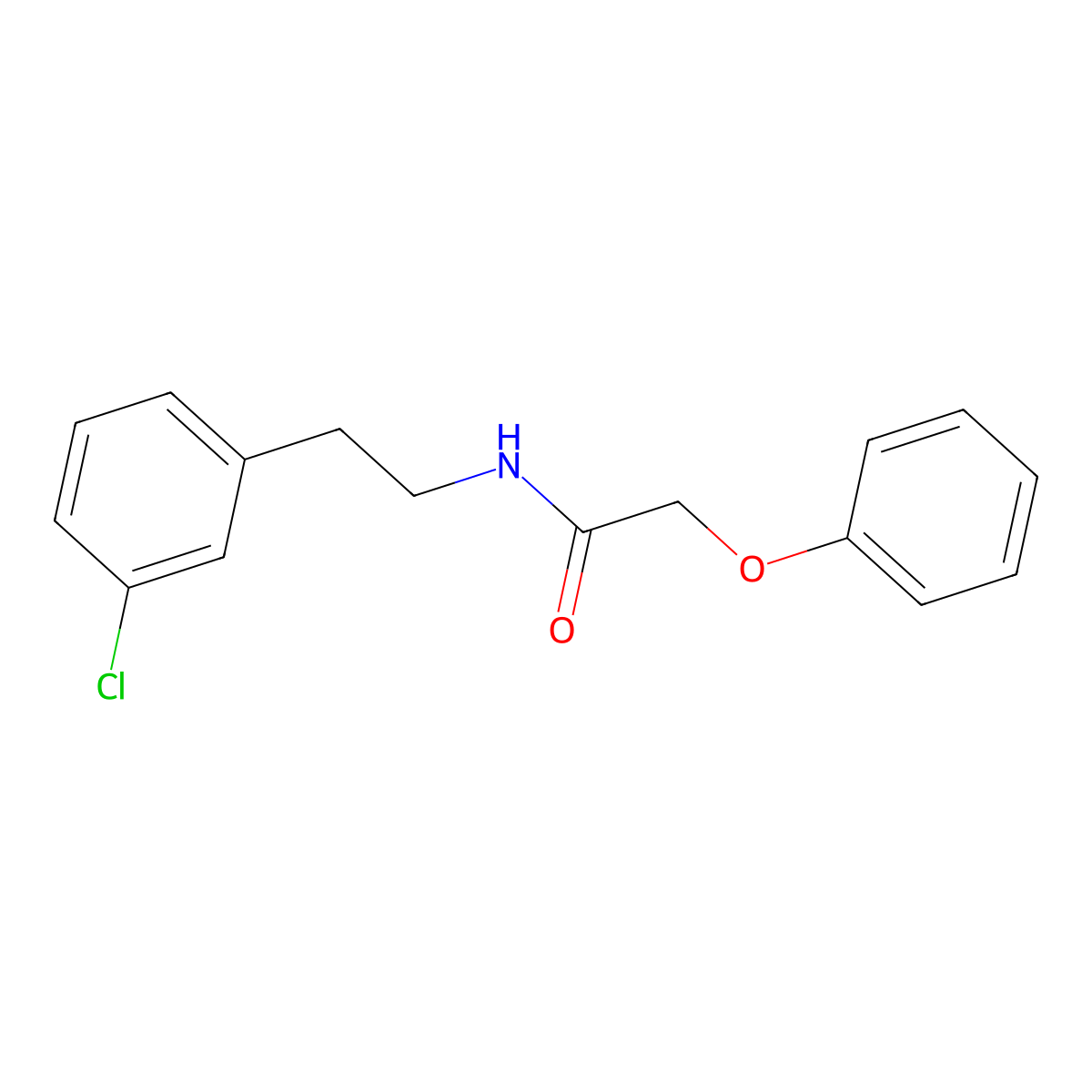 N-[2-(3-chlorophenyl)ethyl]-2-phenoxyacetamide molecular structure, CAS 545351-20-0