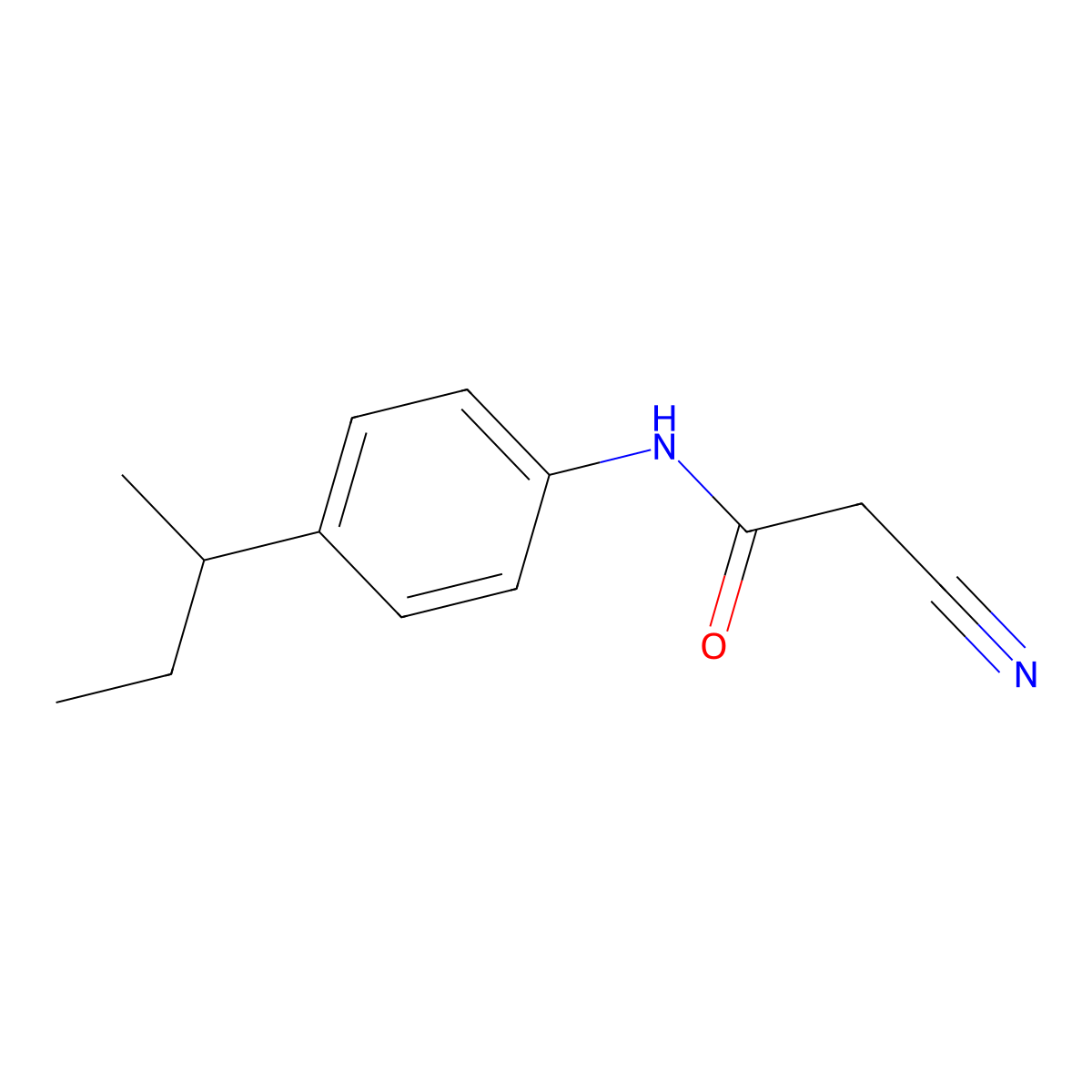 N-(4-(butan-2-yl)phenyl)-2-cyanoacetamide molecular structure, CAS 545353-03-5