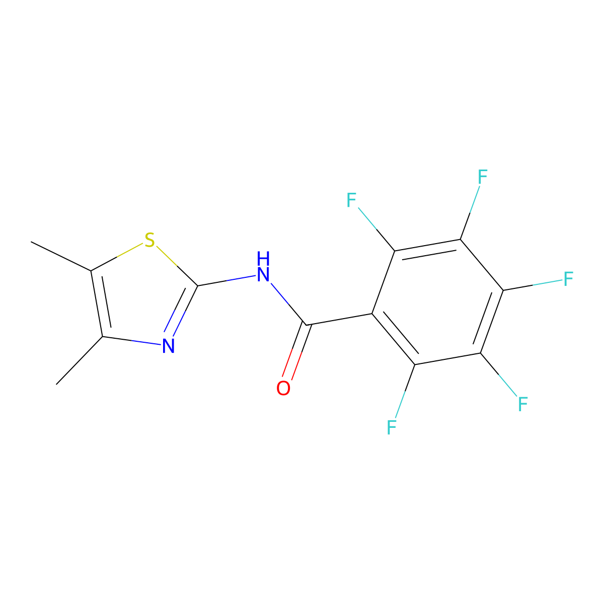 N-(4,5-dimethyl-1,3-thiazol-2-yl)-2,3,4,5,6-pentafluorobenzamide molecular structure, CAS 545353-95-5