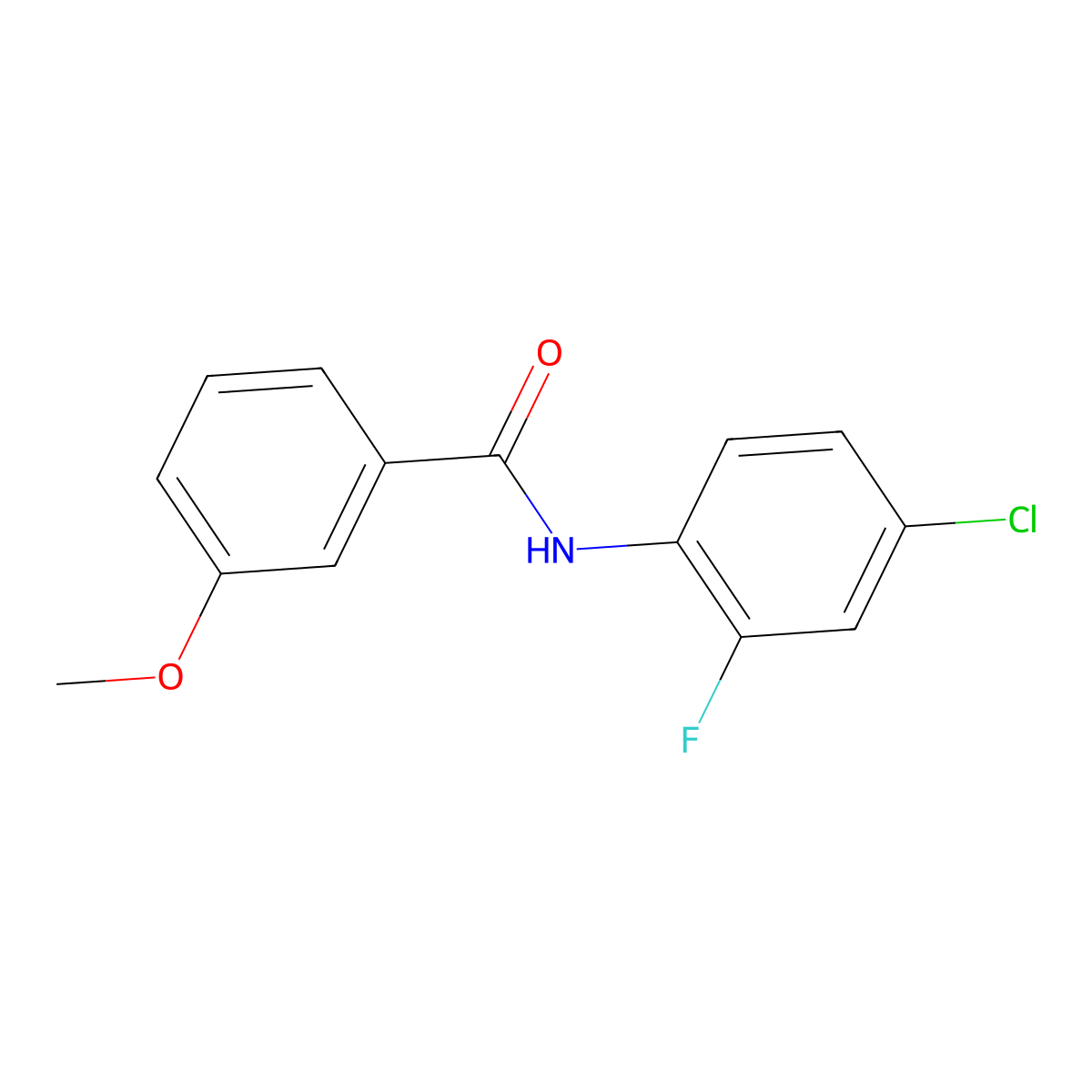 N-(4-chloro-2-fluorophenyl)-3-methoxybenzamide molecular structure, CAS 545356-33-0