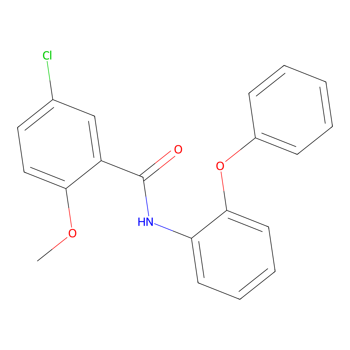 5-chloro-2-methoxy-N-(2-phenoxyphenyl)benzamide molecular structure, CAS 545356-45-4