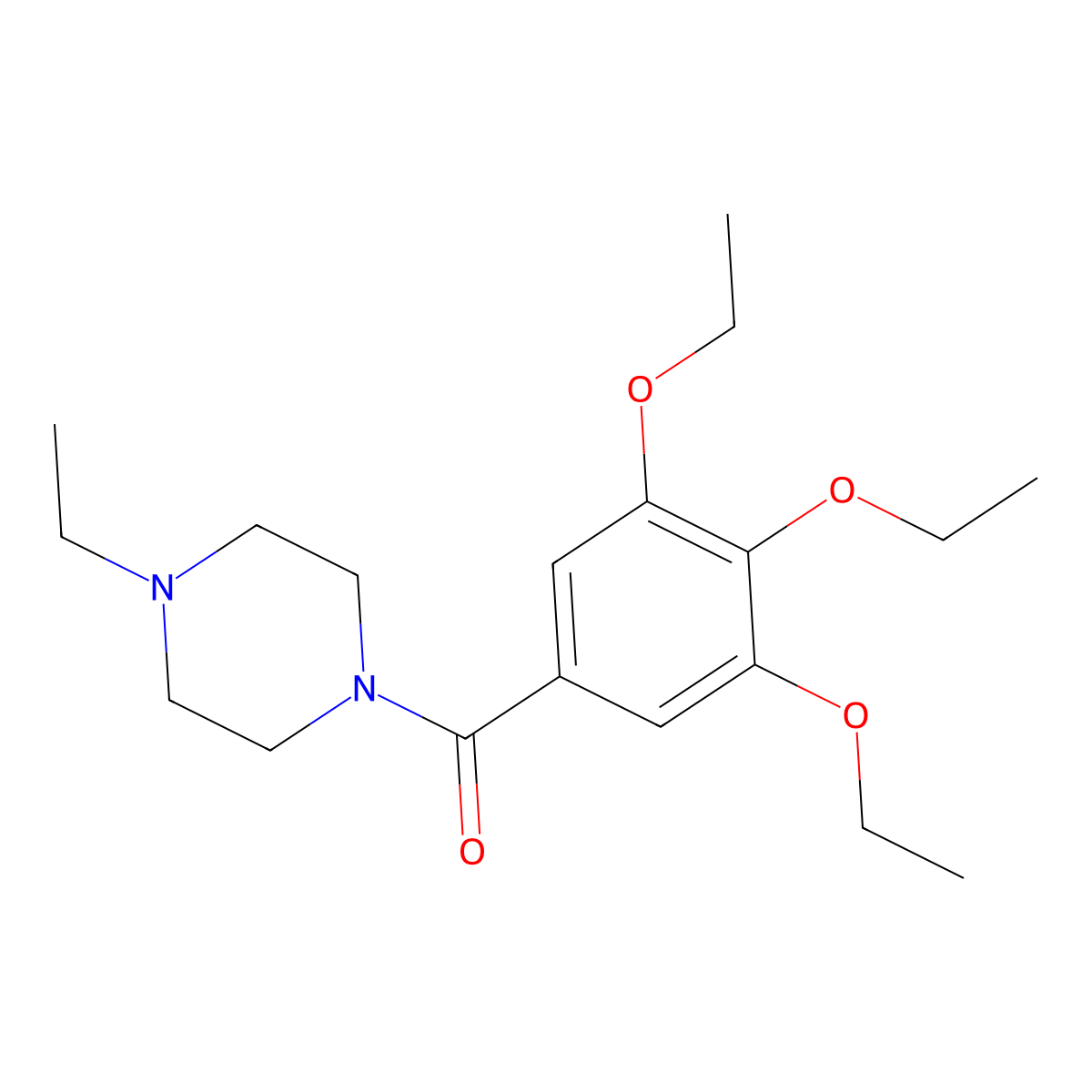 1-Ethyl-4-(3,4,5-triethoxybenzoyl)piperazine molecular structure, CAS 545356-52-3