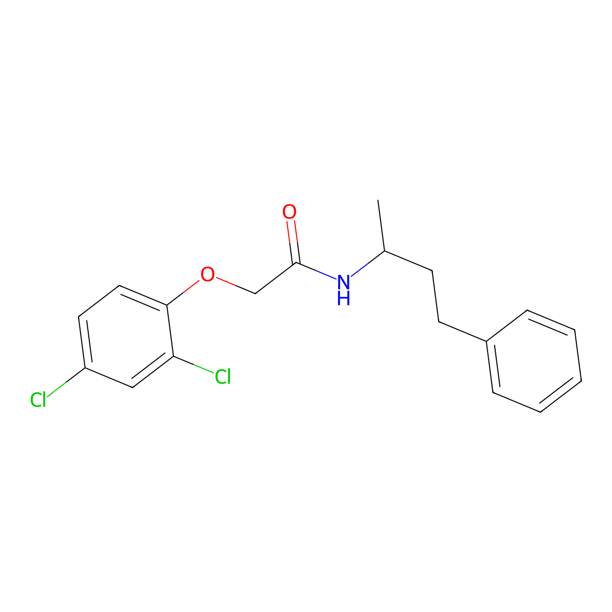 2-(2,4-dichlorophenoxy)-N-(4-phenylbutan-2-yl)acetamide molecular structure, CAS 545356-92-1
