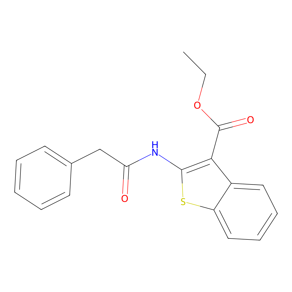 Ethyl 2-[(phenylacetyl)amino]-1-benzothiophene-3-carboxylate molecular structure, CAS 545357-06-0