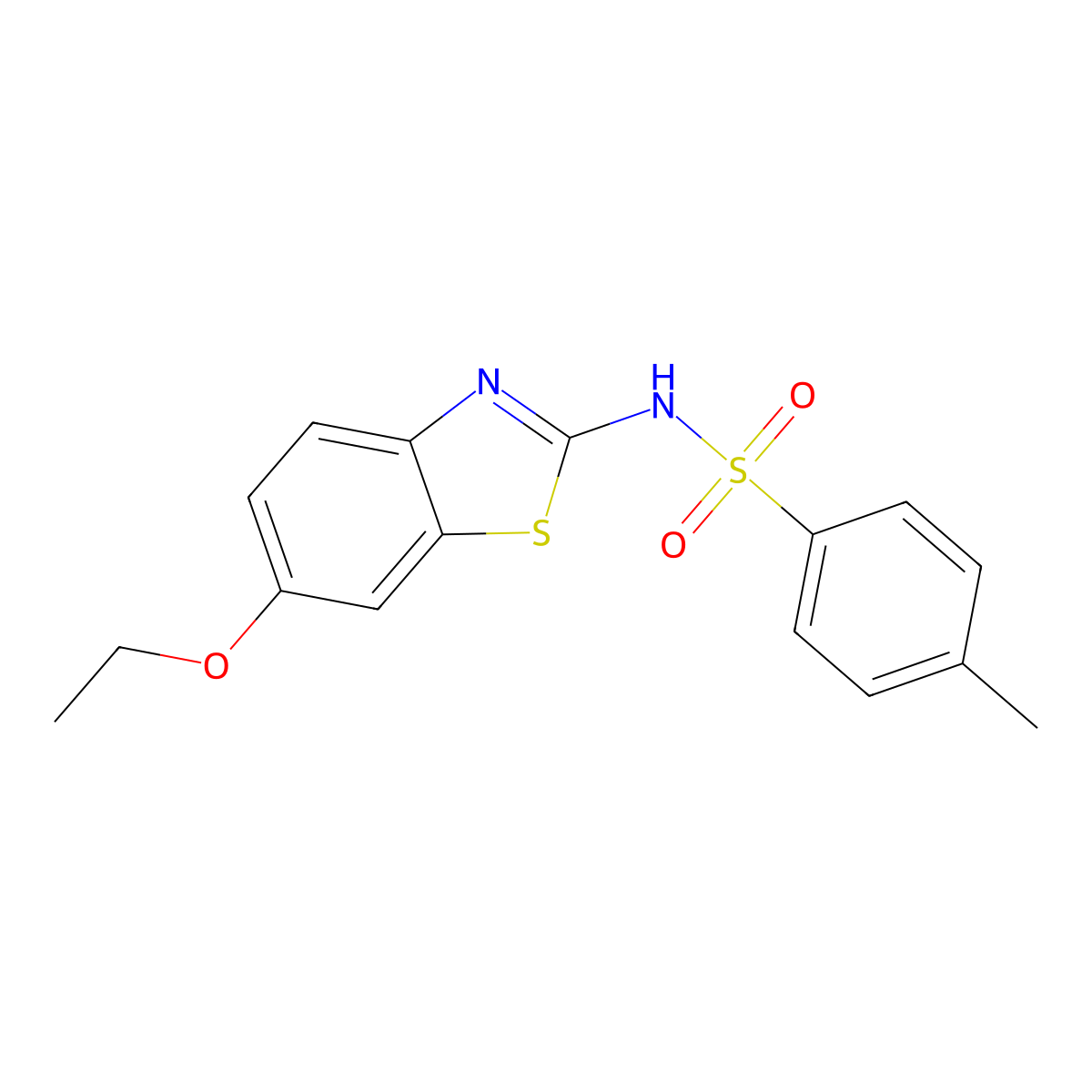 N-(6-ethoxy-1,3-benzothiazol-2-yl)-4-methylbenzenesulfonamide molecular structure, CAS 545358-49-4