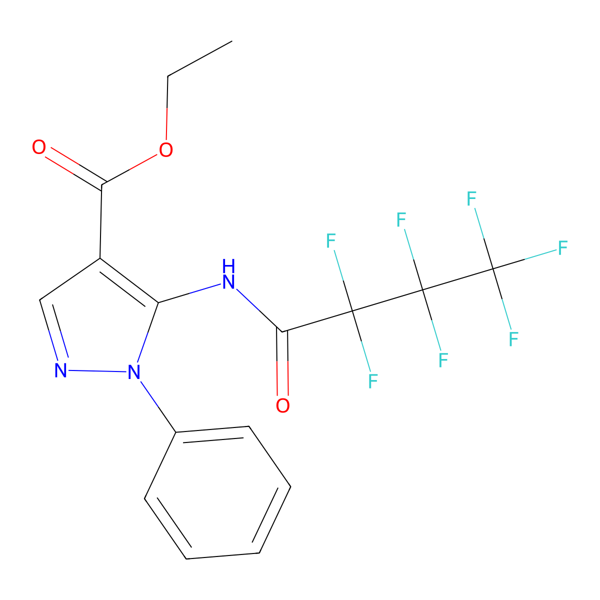 Ethyl 5-(2,2,3,3,4,4,4-heptafluorobutanamido)-1-phenyl-1H-pyrazole-4-carboxylate molecular structure, CAS 545359-89-5