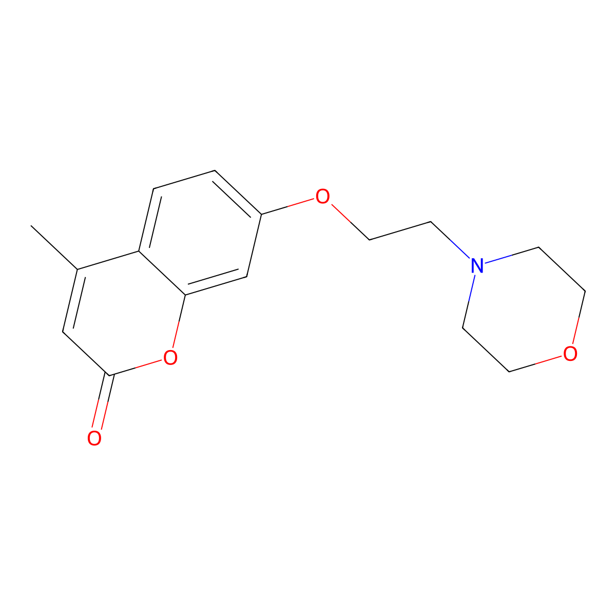 2H-1-Benzopyran-2-one, 4-methyl-7-(2-(4-morpholinyl)ethoxy)- molecular structure, CAS 54536-28-6