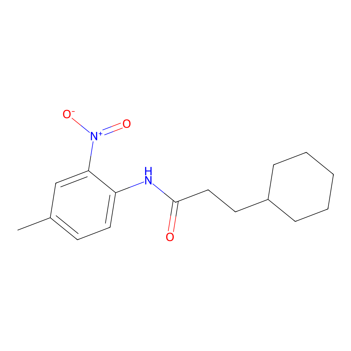 3-cyclohexyl-N-(4-methyl-2-nitrophenyl)propanamide molecular structure, CAS 545360-48-3