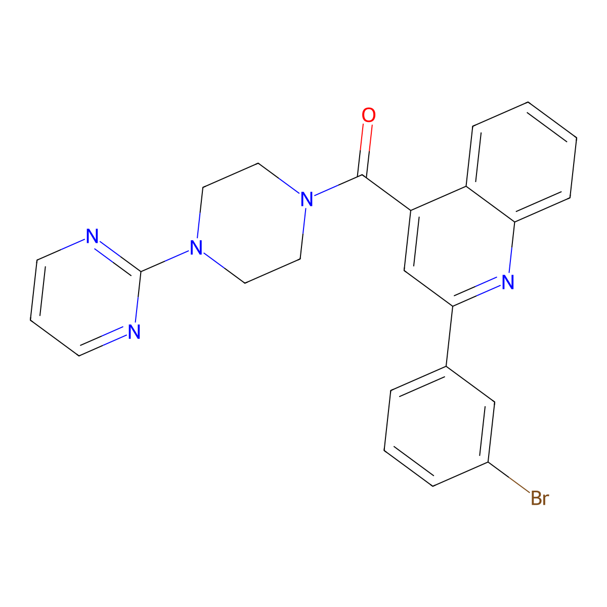 [2-(3-Bromophenyl)quinolin-4-yl]-(4-pyrimidin-2-ylpiperazin-1-yl)methanone molecular structure, CAS 545361-16-8