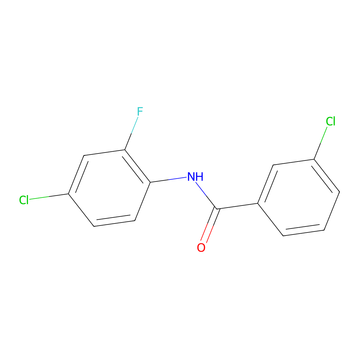 3-chloro-N-(4-chloro-2-fluorophenyl)benzamide molecular structure, CAS 545362-74-1