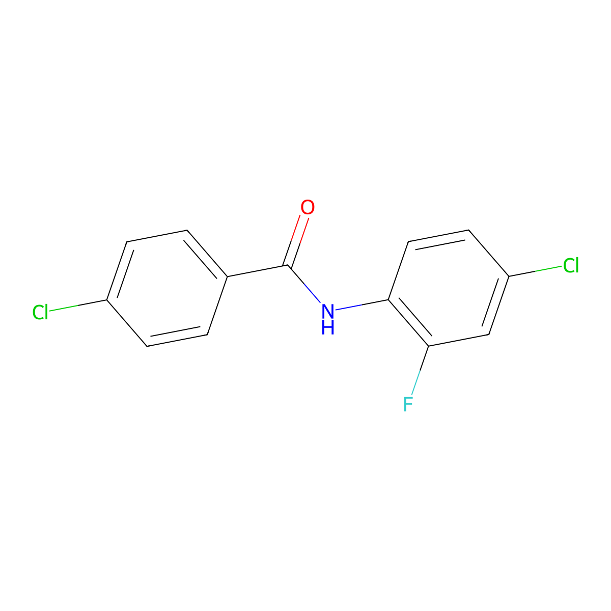 4-chloro-N-(4-chloro-2-fluorophenyl)benzamide molecular structure, CAS 545362-76-3