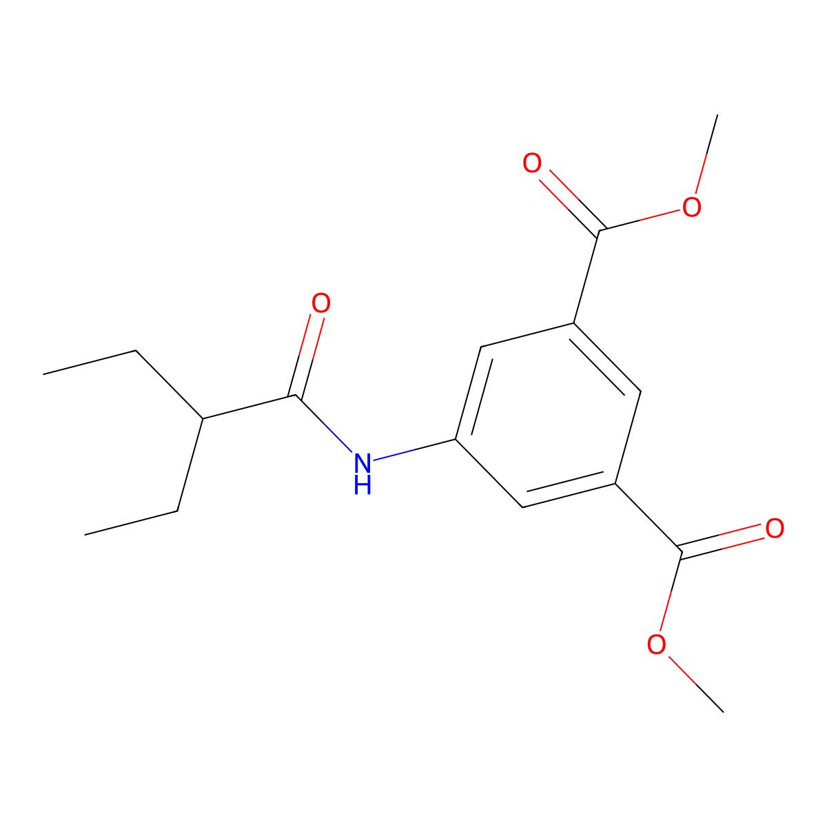 Dimethyl 5-[(2-ethylbutanoyl)amino]isophthalate molecular structure, CAS 545363-59-5