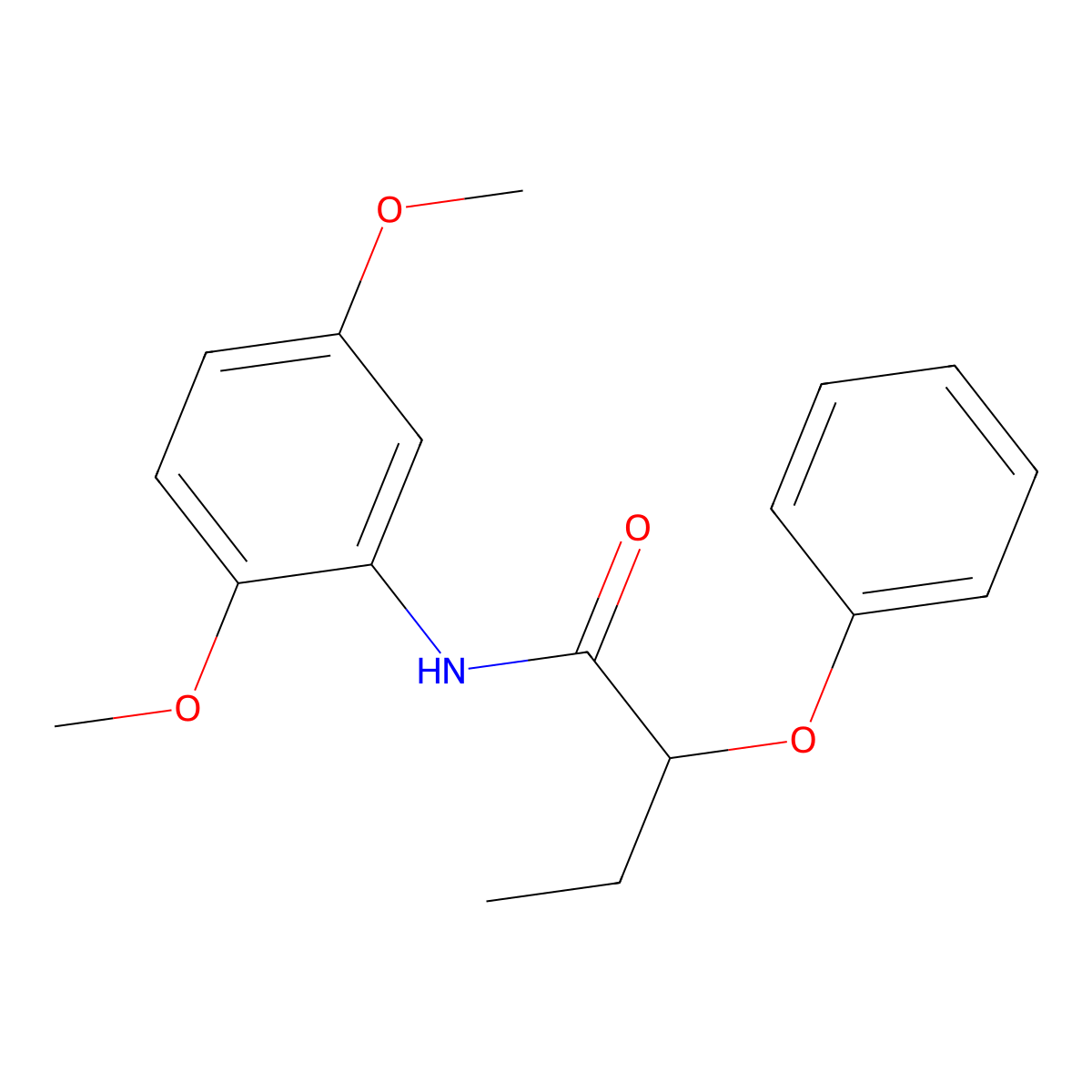 N-(2,5-dimethoxyphenyl)-2-phenoxybutanamide molecular structure, CAS 545364-30-5