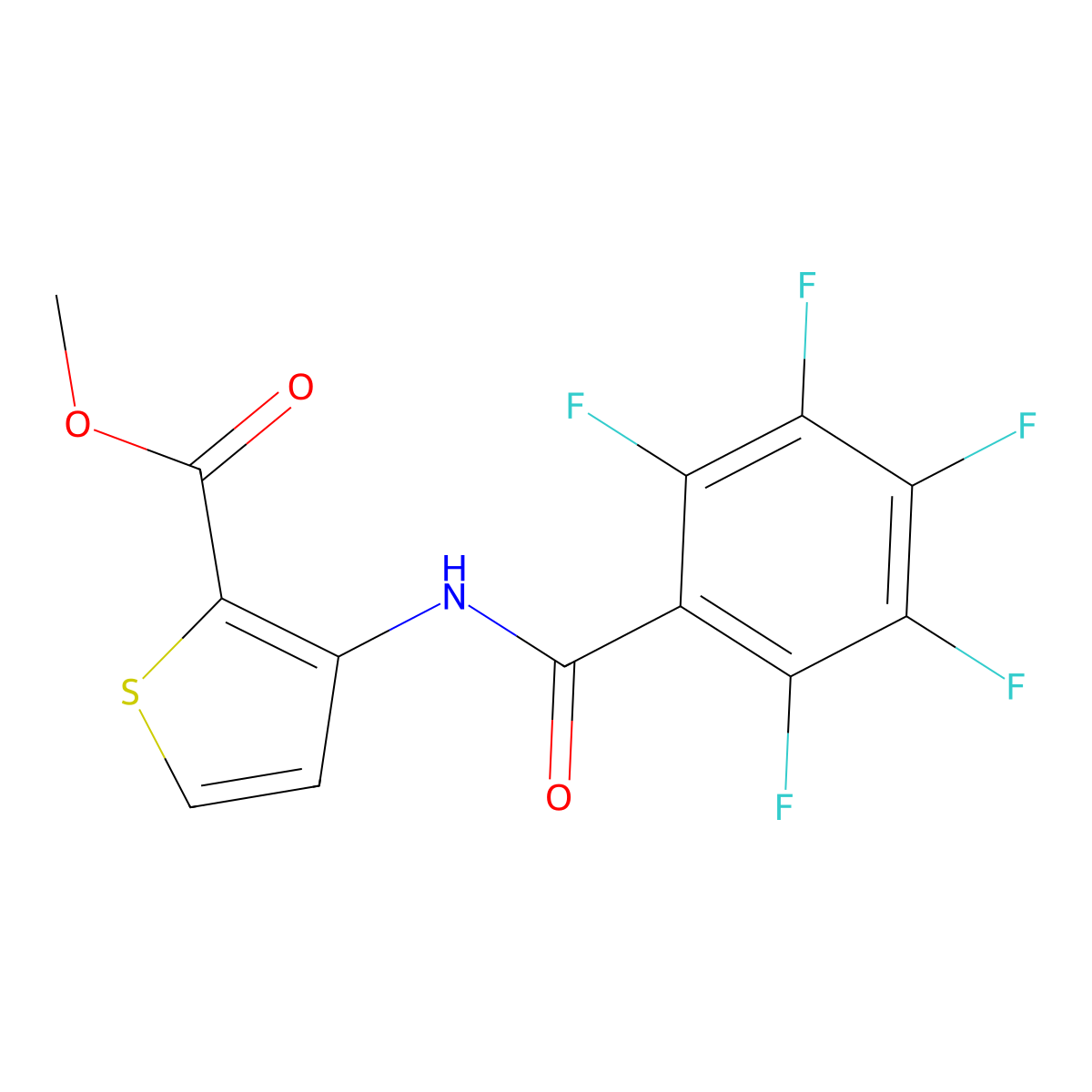 Methyl 3-[(2,3,4,5,6-pentafluorobenzoyl)amino]-2-thiophenecarboxylate molecular structure, CAS 545365-96-6