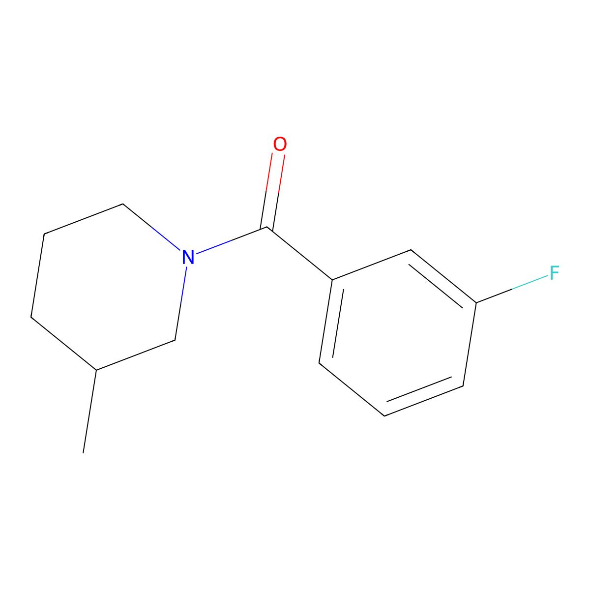 (3-Fluorophenyl)(3-methyl-1-piperidinyl)methanone molecular structure, CAS 545366-18-5