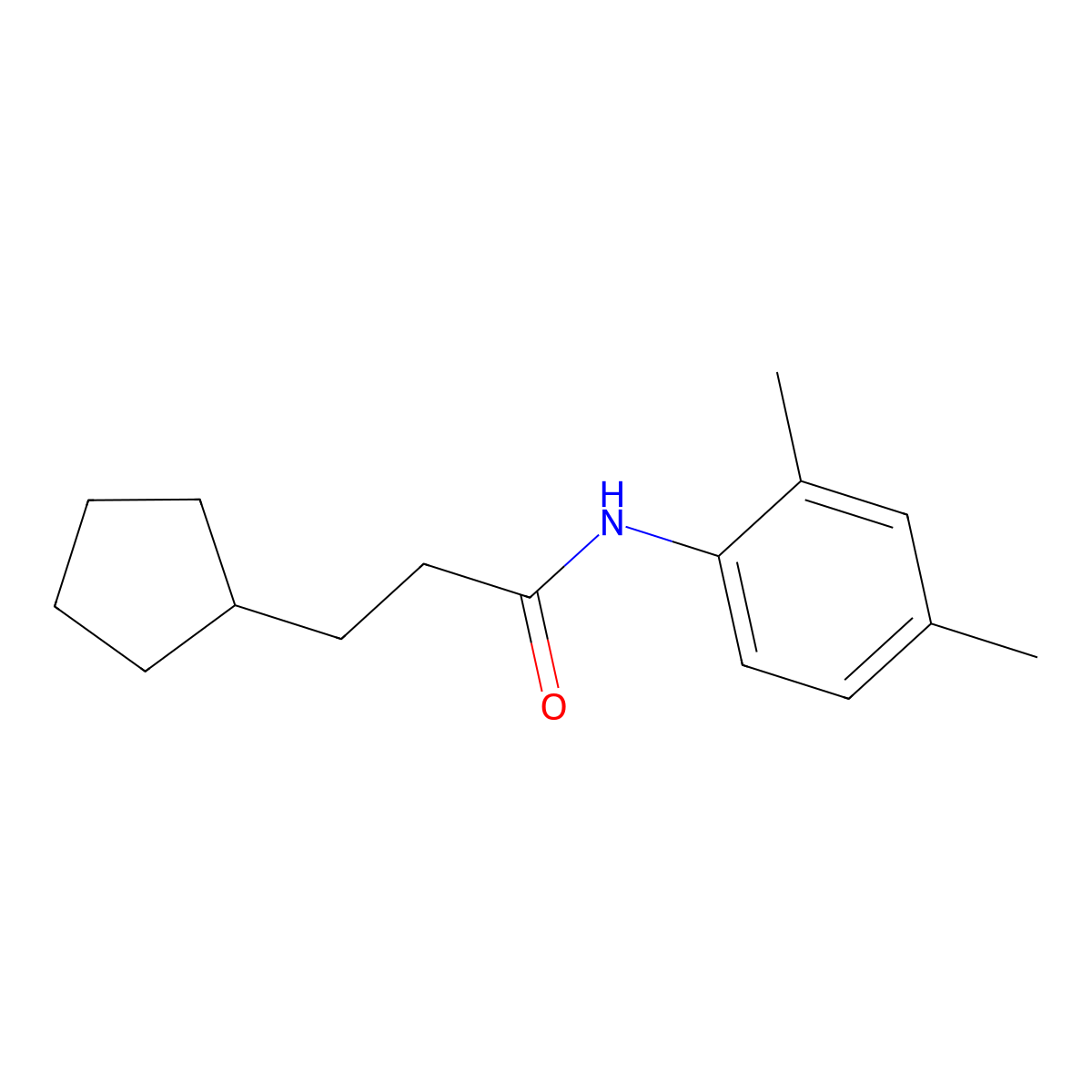 3-cyclopentyl-N-(2,4-dimethylphenyl)propanamide molecular structure, CAS 545366-21-0