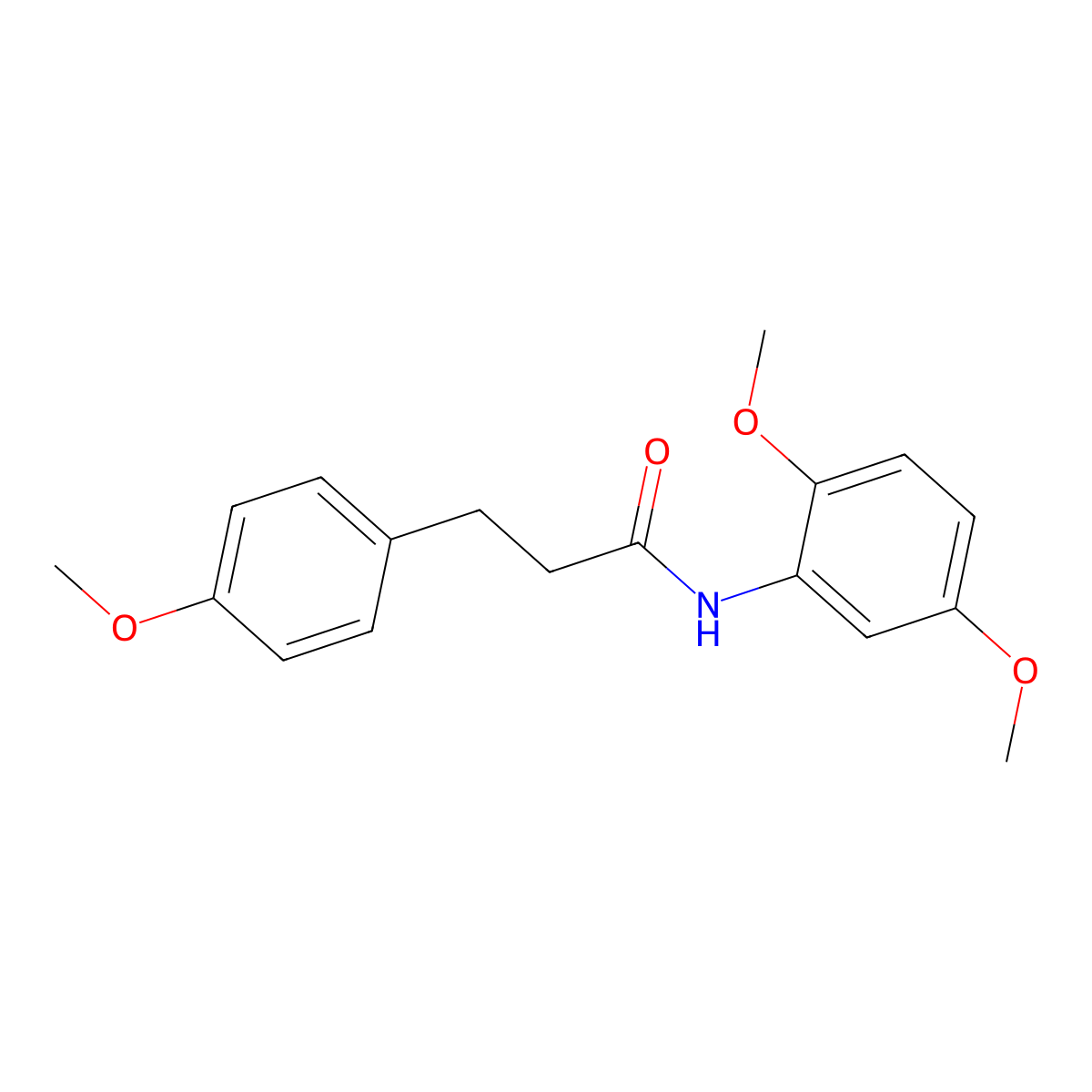 N-(2,5-dimethoxyphenyl)-3-(4-methoxyphenyl)propanamide molecular structure, CAS 545366-32-3