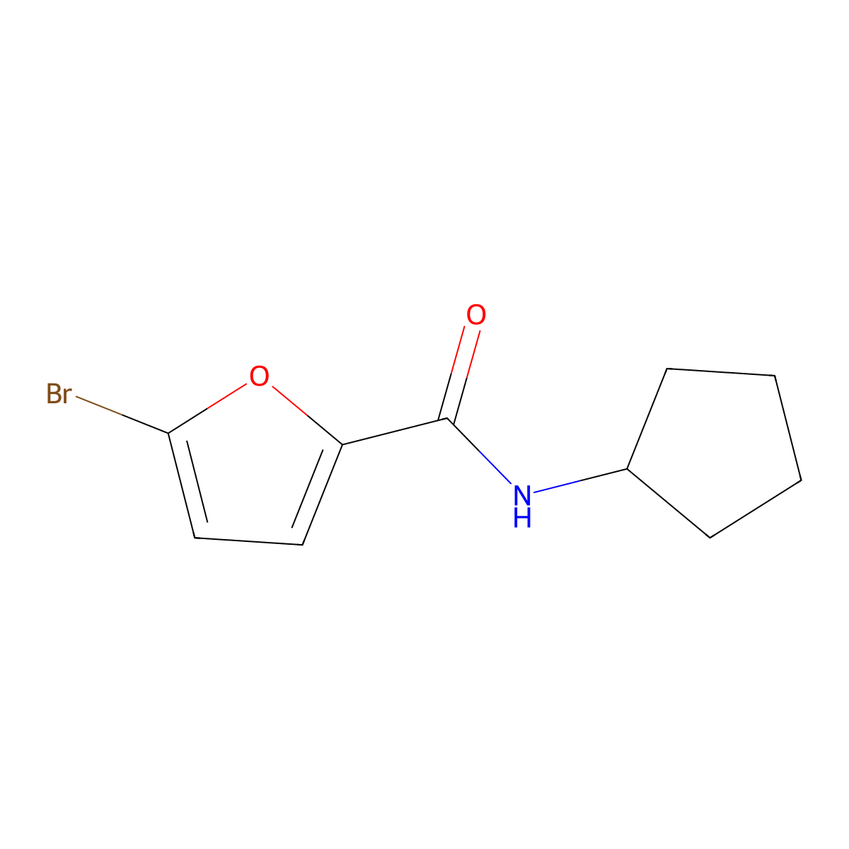 5-bromo-N-cyclopentylfuran-2-carboxamide molecular structure, CAS 545366-68-5