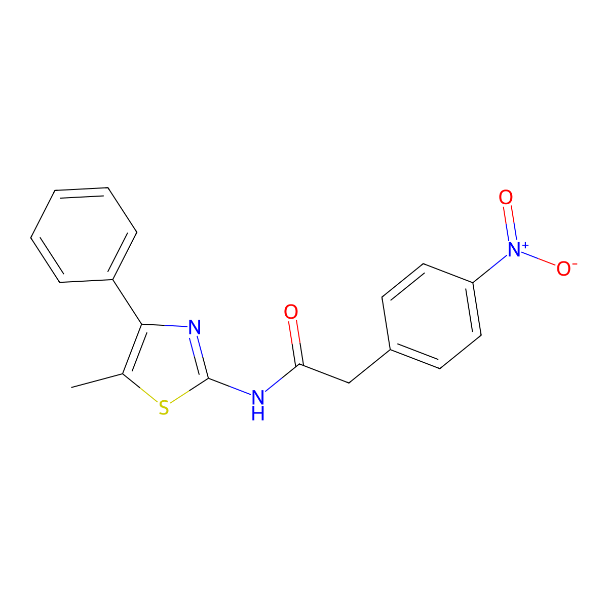 N-(5-methyl-4-phenyl-1,3-thiazol-2-yl)-2-(4-nitrophenyl)acetamide molecular structure, CAS 545367-33-7