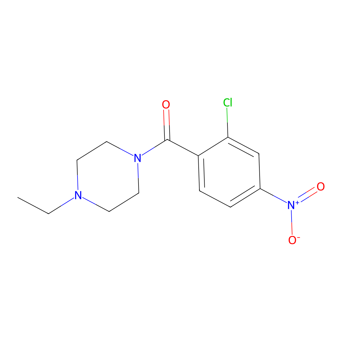 (2-Chloro-4-nitrophenyl)(4-ethylpiperazin-1-yl)methanone molecular structure, CAS 545369-75-3