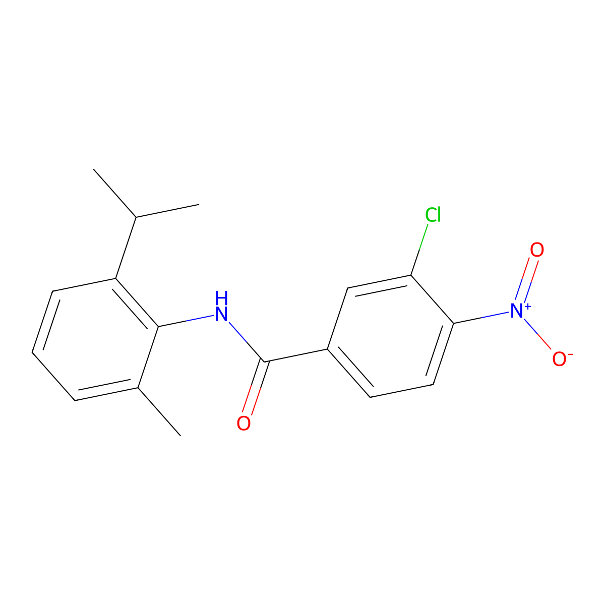 3-chloro-4-nitro-N-(2-isopropyl-6-methylphenyl)benzamide molecular structure, CAS 545369-88-8