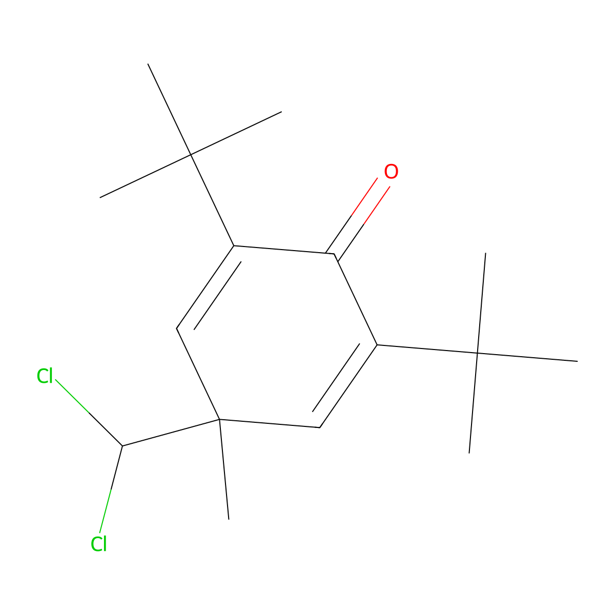 4-(Dichloromethyl)-2,6-bis(1,1-dimethylethyl)-4-methyl-2,5-cyclohexadien-1-one molecular structure, CAS 54537-87-0