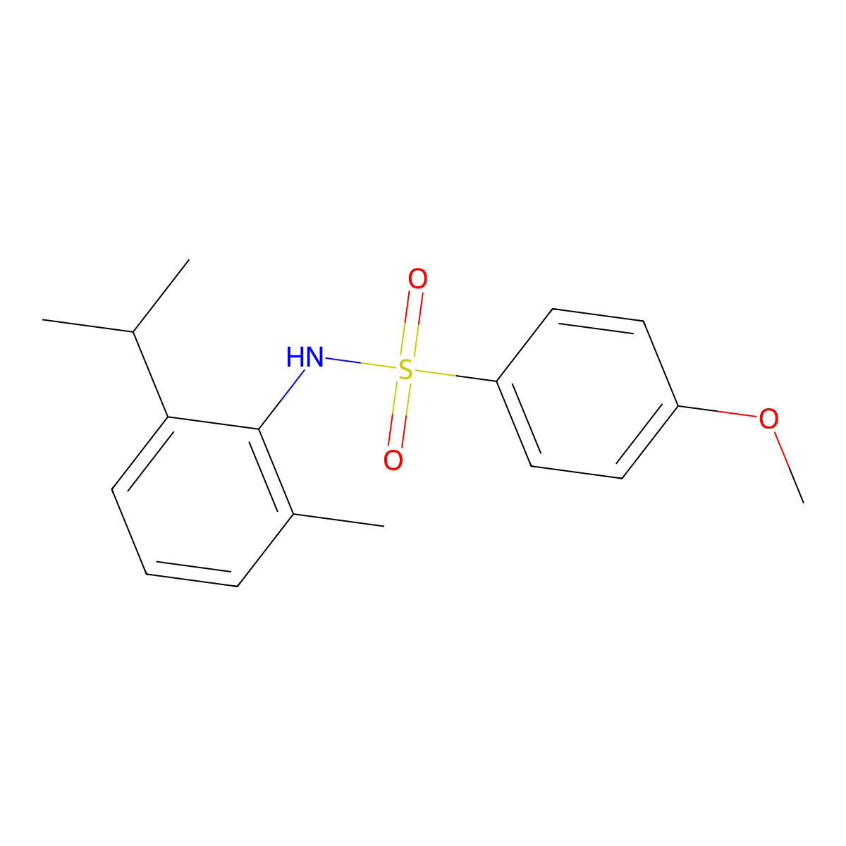 N-(2-isopropyl-6-methylphenyl)-4-methoxybenzenesulfonamide molecular structure, CAS 545370-78-3