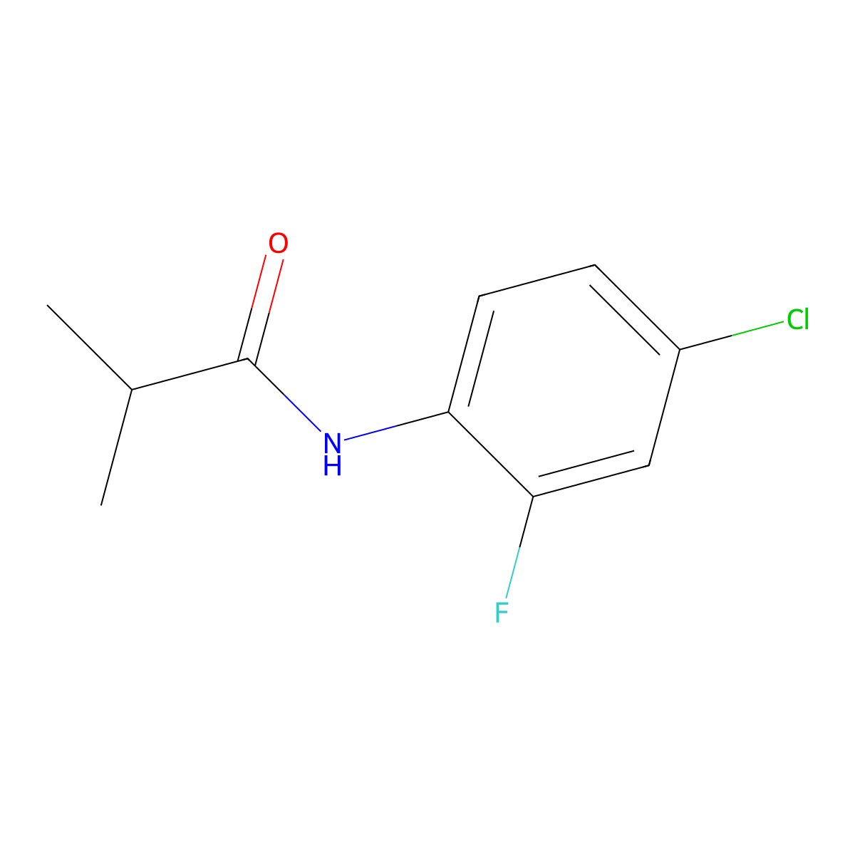 N-(4-chloro-2-fluorophenyl)-2-methylpropanamide molecular structure, CAS 545371-96-8
