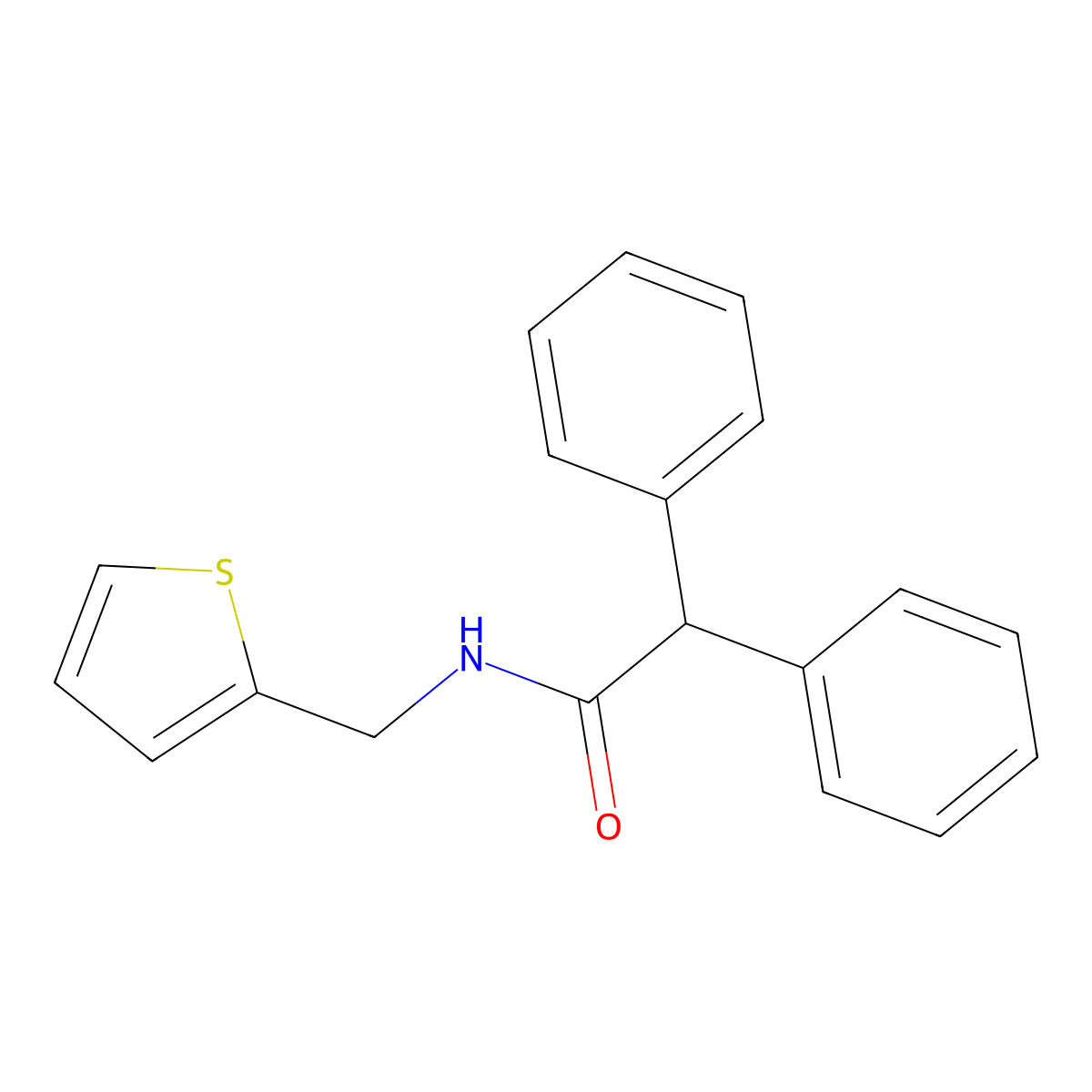 2,2-diphenyl-N-(2-thienylmethyl)acetamide molecular structure, CAS 545372-77-8