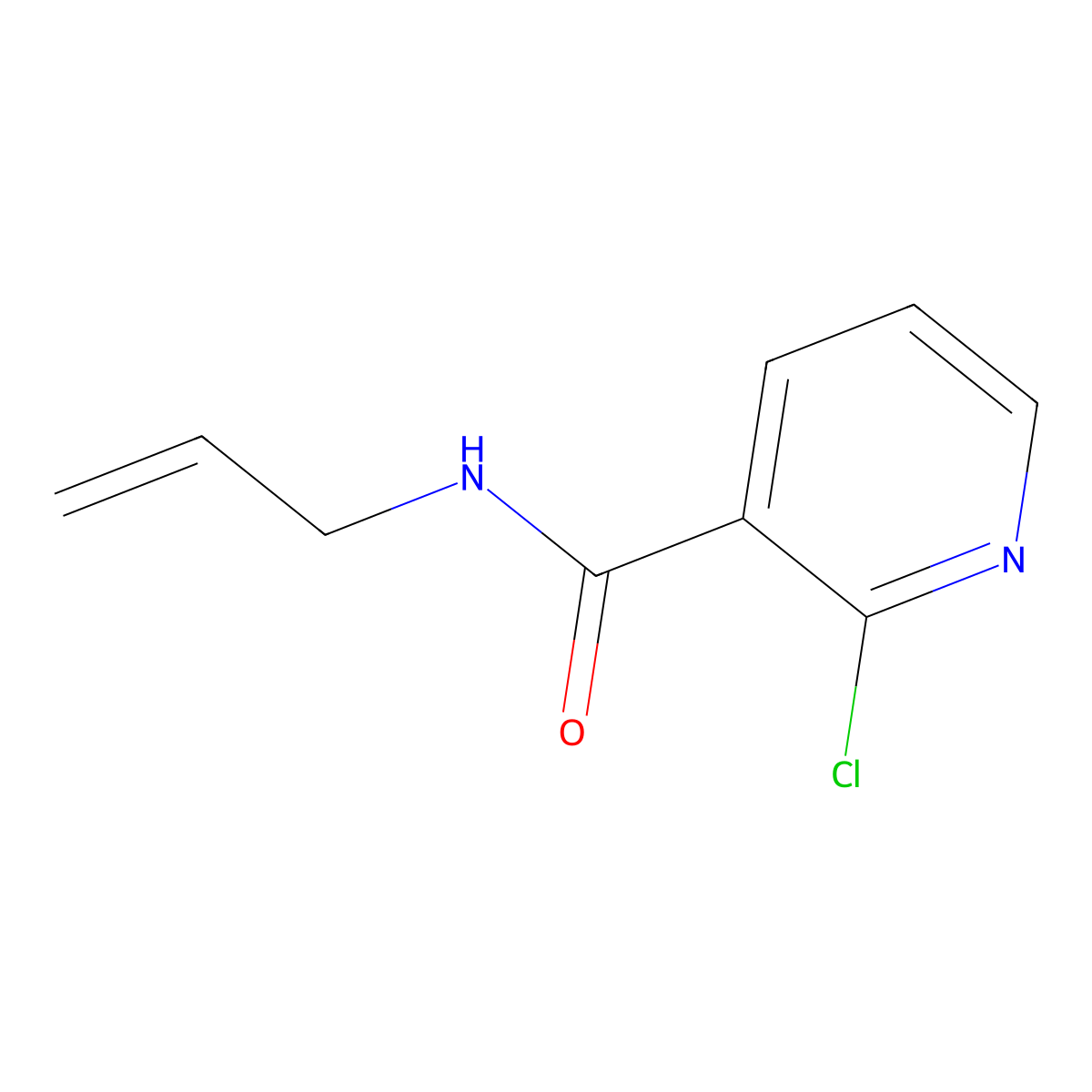 2-chloro-N-(prop-2-en-1-yl)pyridine-3-carboxamide molecular structure, CAS 545372-93-8