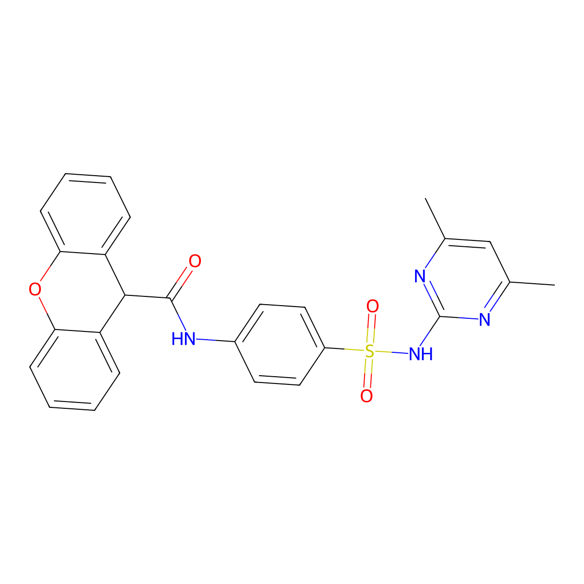N-[4-[(4,6-dimethylpyrimidin-2-yl)sulfamoyl]phenyl]-9H-xanthene-9-carboxamide molecular structure, CAS 545373-02-2