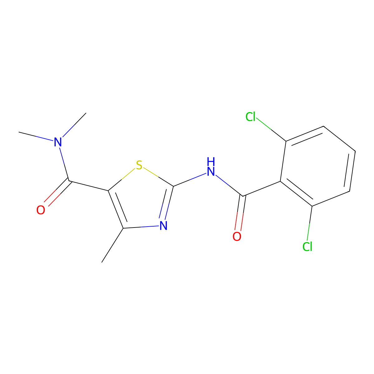 2-[(2,6-dichlorobenzoyl)amino]-N,N,4-trimethyl-1,3-thiazole-5-carboxamide molecular structure, CAS 545373-08-8