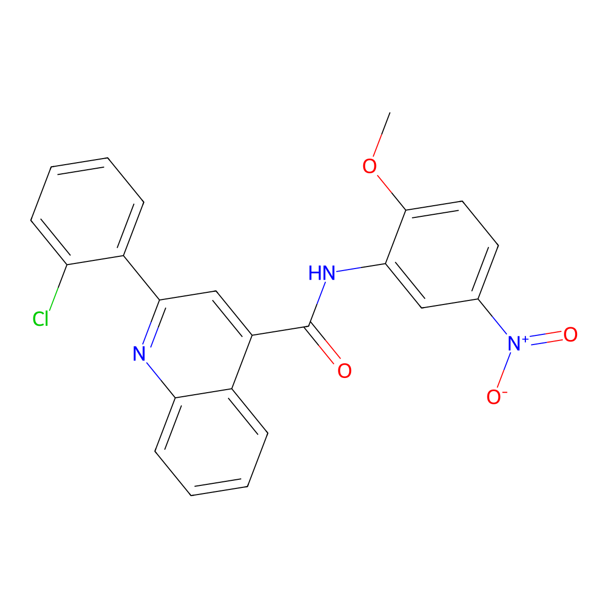 2-(2-chlorophenyl)-N-(2-methoxy-5-nitrophenyl)quinoline-4-carboxamide molecular structure, CAS 545373-64-6