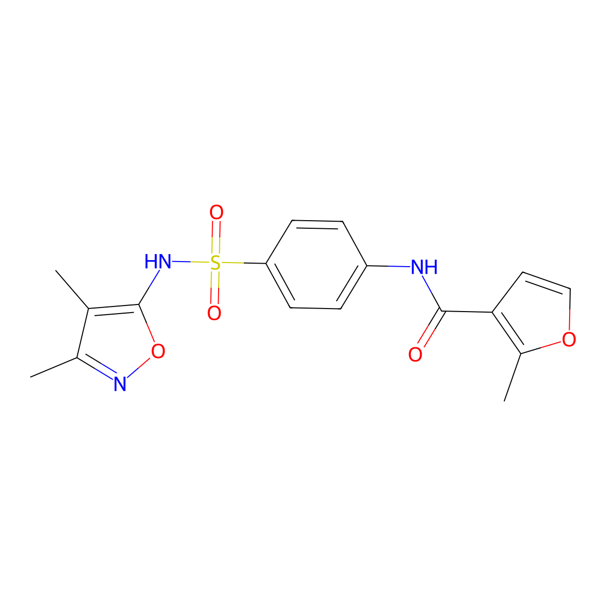 N-(4-{[(3,4-dimethyl-5-isoxazolyl)amino]sulfonyl}phenyl)-2-methyl-3-furamide molecular structure, CAS 545374-47-8
